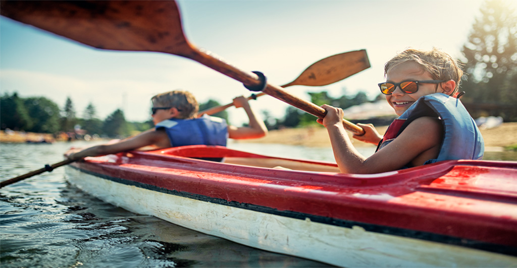 boy on kayak