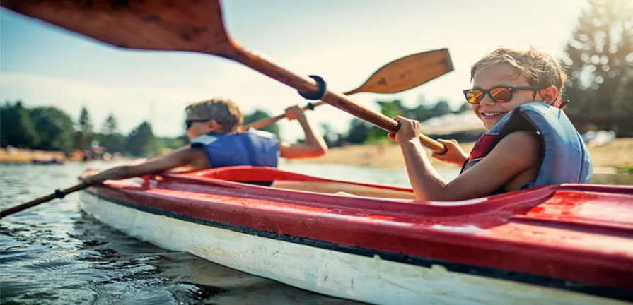 boy on kayak